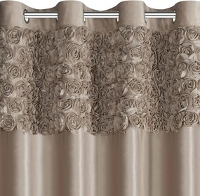 ZATEMŇOVACÍ ZÁVES NA KRÚŽKOCH EVA MINGE ROSES13 140X250 CM TMAVOBÉŽOVÁ