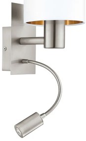 Eglo 96484 - LED Flexibilné svietidlo PASTERI 1xE27/40W+LED/3,8W biela