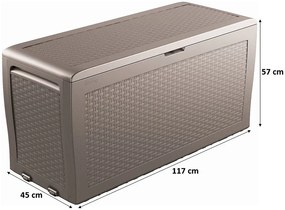 KETER SAMOA RATTAN 270L Záhradný úložný box 117 x 45 x 57 cm, cappuccino 17209570