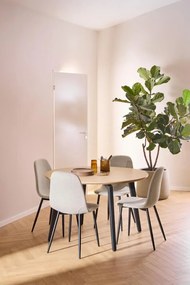 Kulatý jídelní stůl Cadiz 120 cm dub přírodní/černý