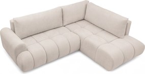 Rozkladacia rohová sedačka Lutario L pravá - béžová hydrofóbna pletenina Venice 2026