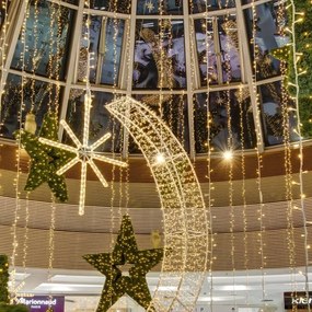 DECOLED LED světelný motiv hvězda polaris, závěsná,47 x 55 cm, teple bílá