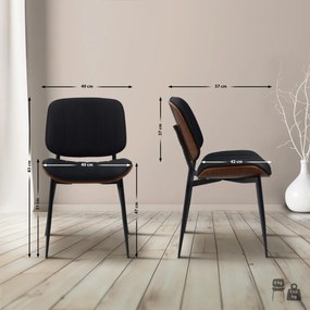 Konferenčná stolička Tiffin látka - Orech / Čierna