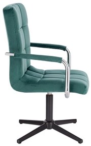 LuxuryForm DESIGN Stolička VERONA VELUR na čiernom kríži - zelená