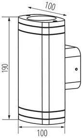 Kanlux 38886 - Vonkajšie nástenné svietidlo ZEVI 2xGU10/10W/230V IP54 čierna