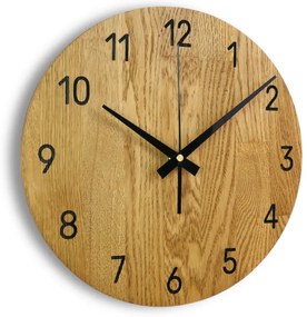 Minimalistické dubové nástenné hodiny, tichý quartzový pohon, moderná dekorácia I SENTOP MAS002-akcia20