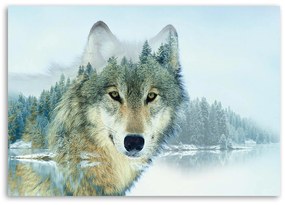 Gario Obraz na plátne Vlk na pozadí hory Rozmery: 60 x 40 cm