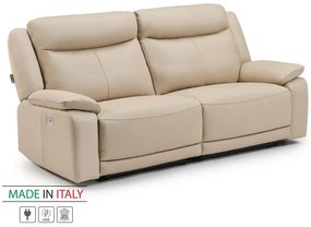 Kožená pohovka CONTINENTAL s elektrickou funkciou relax 3P, elektrické, cappuccino (cappuccino 313)