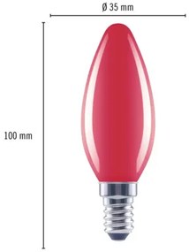 LED žiarovka FLAIR C35 E14/2 W červená