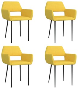 Jedálenské stoličky 4 ks, žlté, látka