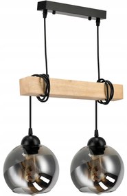BERGE Sklenená LED závesná lampa Beam 2xE27 - dymová guľa