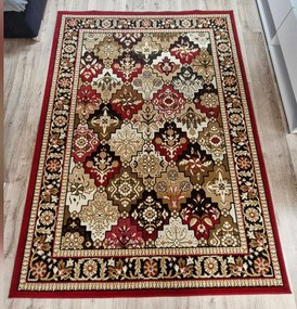 Klasický orientálny koberec Shiraz BCF Aztek červeno-béžový Rozmer: 80x350 cm