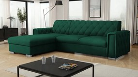 Rohová sedacia súprava Nazit (tmavozelená)