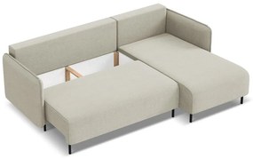 Béžová rozkladacia/s úložným priestorom rohová pohovka (pravý roh) Luana – Makamii