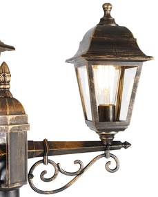 Inteligentný lampáš antické zlato 3-svetlá IP44 vrátane Wifi ST64 - Capital