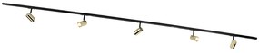 Inteligentný koľajnicový systém čierny so zlatom 1-fázový 5-svetlo vrátane Wifi GU10 - Jeana