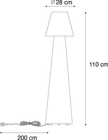 Inteligentná vonkajšia stojaca lampa biela vrátane LED A60 IP44 - Katrijn