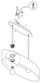 Eglo 31614 - Luster na lanku MASERLO 2xE27/60W/230V