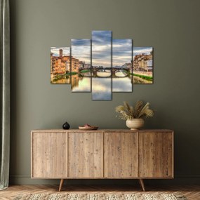 Obraz mesta s riekou (150x105 cm)