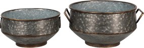 2ks dekoratívne plechové zinkové kvetináče Bion - 40*35*20 / 32*31*15 cm