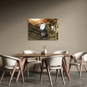 Sklenený obraz - Nádražné hodiny (70x50 cm)