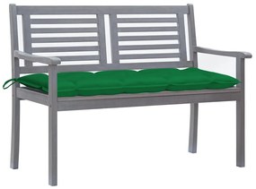 2-miestna záhradná lavica s vankúšom 120 cm sivá eukalyptus 3061043