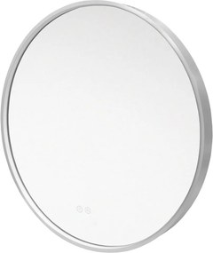 Mereo Mereo, okrúhle LED zrkadlo, priemer 60 cm, LED osvetlenie, rám z brúsenej ocele, MER-CN164S