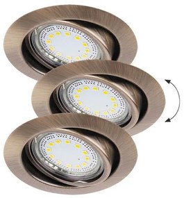 Rabalux LED zápustné bodové svietidlo Lite 3x3W/720lm/3000K/IP40 - set 3 svietidiel, bronz, 1051