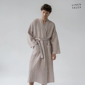 Béžový župan veľkosť XXL Honeycomb - Linen Tales