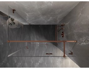 Mexen Lunar T, výklopný sprchový kút pravý 115 x 80 cm, 8mm číre sklo, profil ružové zlato, 834T-115-080-60-00-P