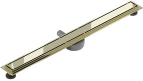 Mexen Flat 360°, nerezový sprchový žľab vzor M13 2v1 na vloženie dlažby 80 cm, zlatá lesklá, 1510080-40