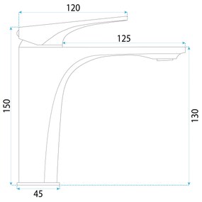 Rea Joe, umývadlová batéria h-165, zlatá matná, REA-B8990