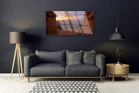 Skleneny obraz Skala mraky nebo krajina 100x50 cm