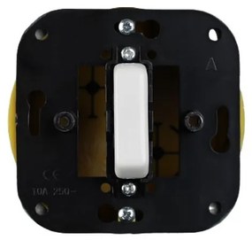 Elhard Štvorcový keramický vypínač s kolískou č.1, biely - kompletný KV5301W