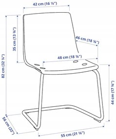 IKEA TOBIAS Priehľadné operadlo stoličky