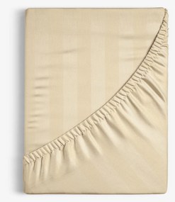 Goldea damašková napínacia plachta - zlaté prúžky so saténovým leskom 180 x 200 cm