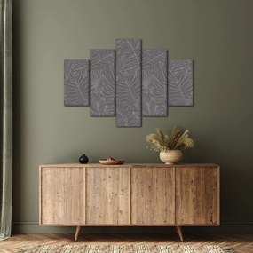 Obraz - Šedé palmové listy (150x105 cm)