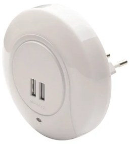 ACA Lighting Nočné svetlo do zásuvky 1W/4000K/IP20/2xUSB