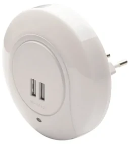 ACA Lighting Nočné svetlo do zásuvky 1W/4000K/IP20/2xUSB