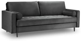 Tmavosivá zamatová pohovka Milo Casa Santo, 219 cm