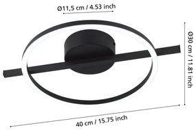 Eglo 901113 - LED Stmievateľné stropné svietidlo AMANDOLO LED/17W/230V čierna + DO