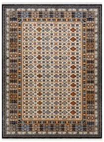 Vlnený kusový koberec Efez béžovo modrý 120x145cm