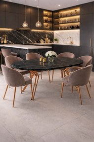 OKRÚHLY ROZKLADACÍ JEDÁLENSKÝ STÔL ETIENNE MEDENÉ NOHY 120 / 196 CM