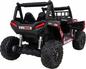 Ramiz Buggy UTV Off-roader pre deti Červená + diaľkové ovládanie + nosič batožiny + pomalý štart + EVA + MP3 LED