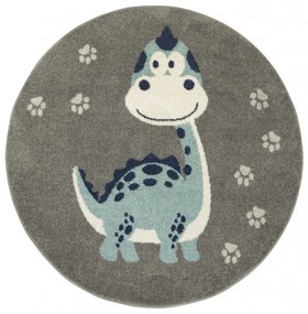 Detský koberec EMILY KIDS 5860B Dinosaurus, tyrkysový / hnedý