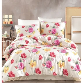 BedTex Bavlnené obliečky Tulip smotanová, 220 x 200 cm, 2 ks 70 x 90 cm