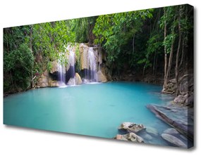 Obraz na plátne Vodopád les jazero príroda 140x70 cm