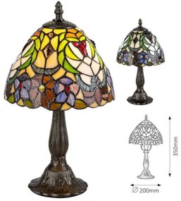Nočná lampa Tiffany Rabalux 8089 kolekcia Mirella Ø20*35