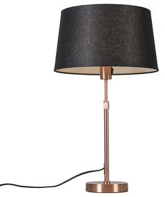 Stolná lampa medená s čiernym tienidlom 35 cm nastaviteľná - Parte
