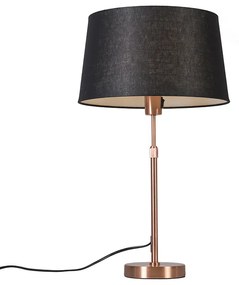 Stolová lampa medená s čiernym tienidlom nastaviteľná 35 cm - Parte